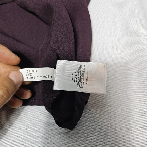 NWT Express Draped Neck Sleeveless Blouse - Deep Plum | Size M - Picture 8 of 8